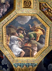 Scene of the Sacrifice of a Dove, Ceiling Caisson from the Sala di Amore e Psiche